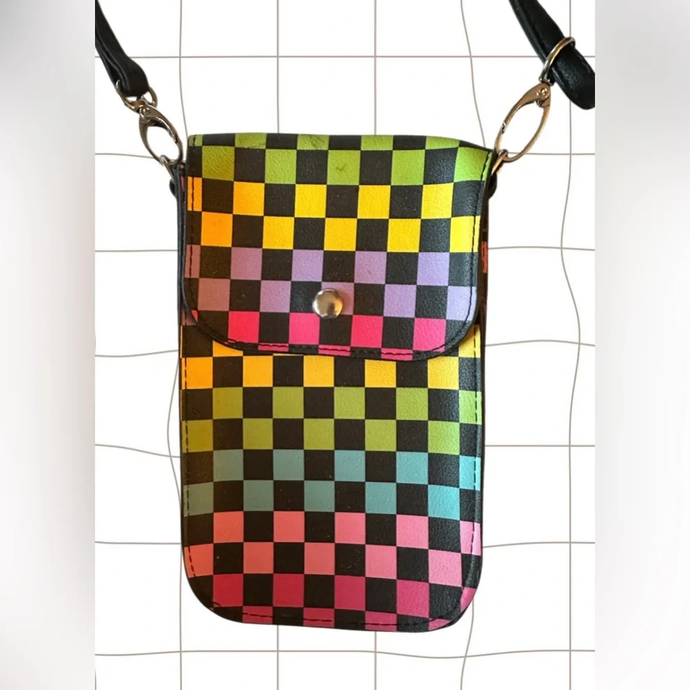 Women’s Checked Cellphone Holder/Crossbody Bag